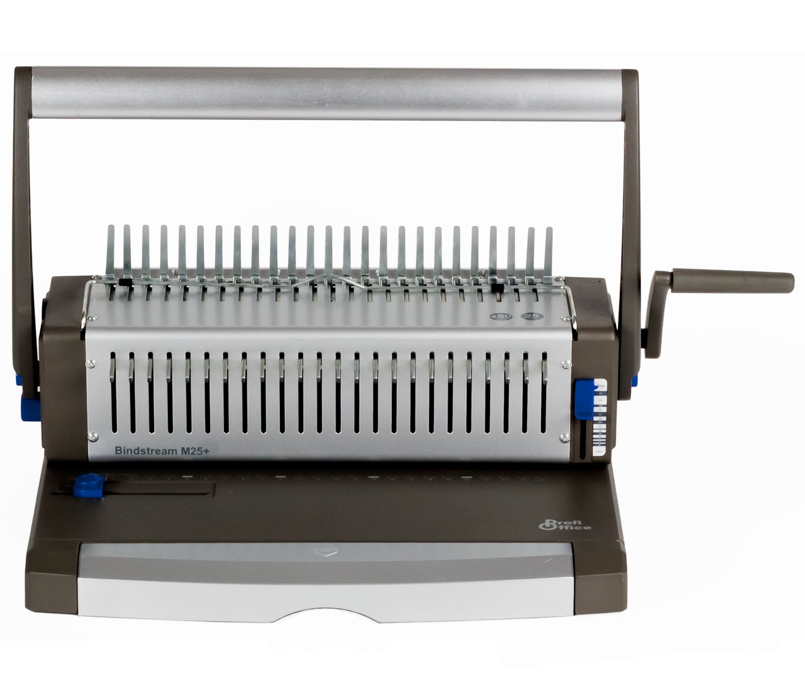 Rilegatrice Bindestream M25+ – Rilegatrice Professionale a Dorsi Plastici per Formati DIN A4, Perfora 25 Fogli & Rilega fino a 450 Fogli, Macchina in Metallo con 24 Punzoni Escludibili