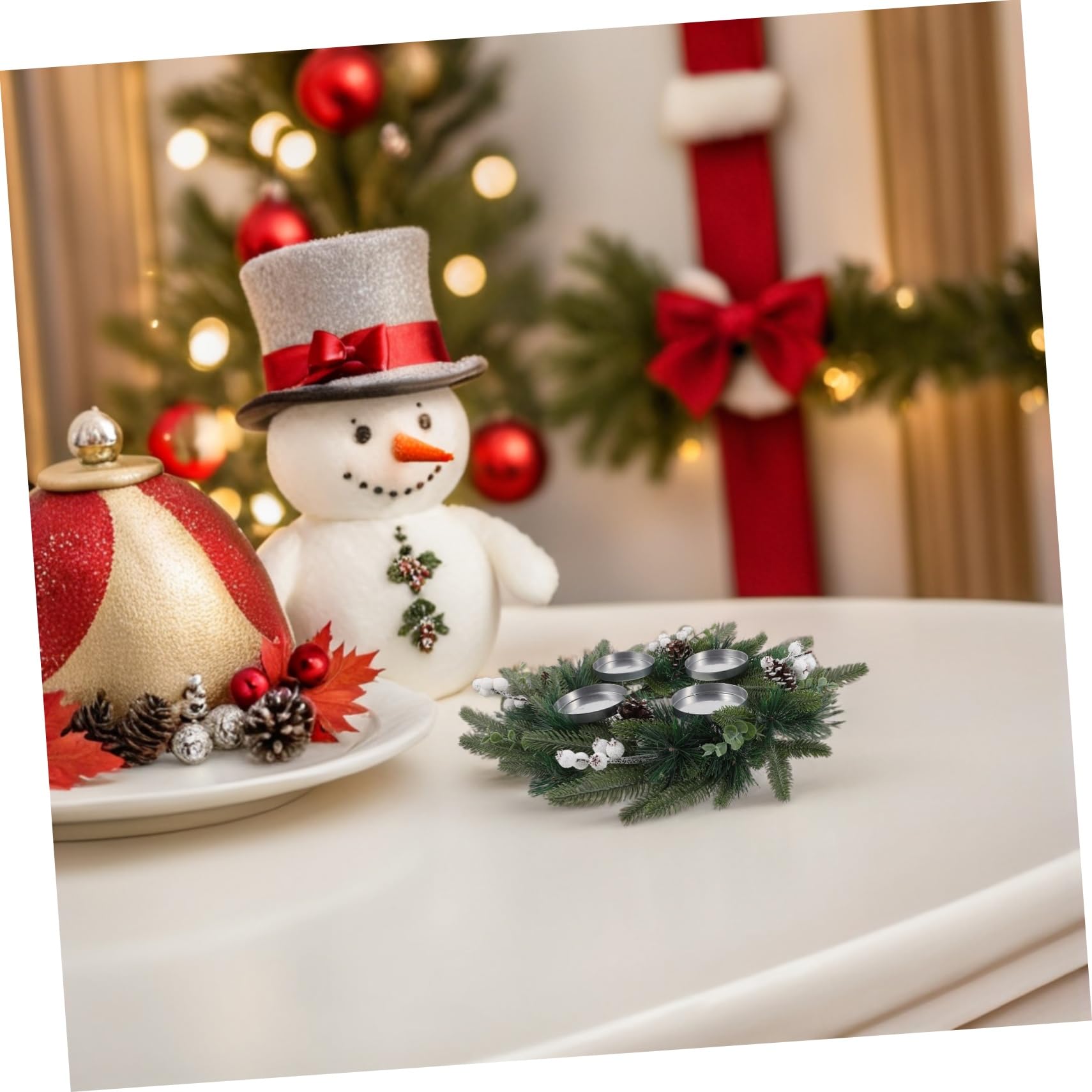 UKCOCO Decoración de Guirnalda Navideña de Pino con Piñas y Bayas Falsas para Adorno de Navidad y Guirnalda para Decorar Ventana o Puerta Temporada de Adviento