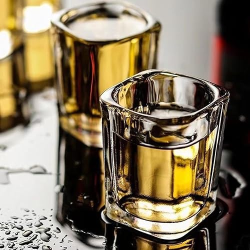 Miniatura 4 de Juego de 6 Vasos de Chupito de Base Pesada, 60 ml Vasos de Chupito Cuadrados de Tequila Transparente a Granel, Vaso de Chupito de Espresso para
