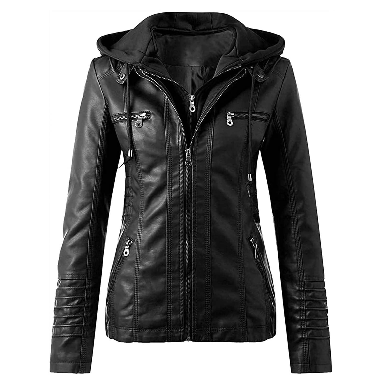 Chaqueta De Piel For Mujer, Chaqueta De Invierno, Otoño Invierno, Abrigo Cálido, Chaqueta Bomber, Chaqueta De Moto Con Capucha, Chaqueta De Piel Sintética, Chaqueta De Piel Sintética, Sudadera Con Cap