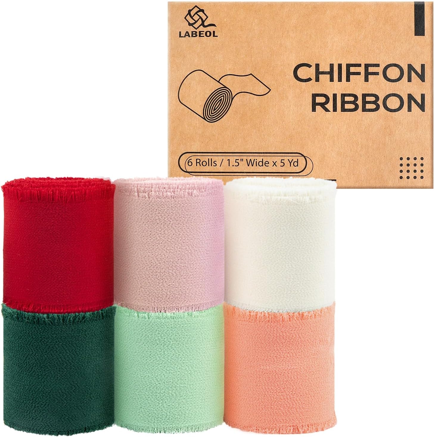 Amazon.com: Labeol 6 Rolls Chiffon Ribbon, 1.5