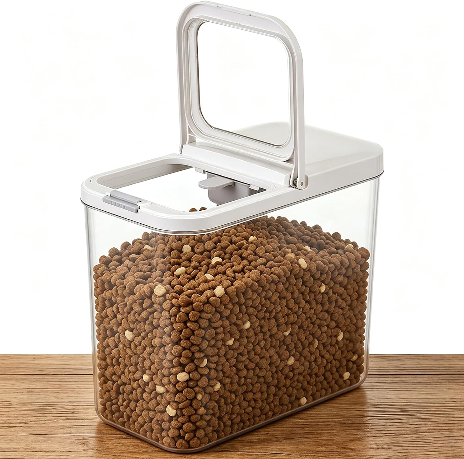 Pet Food Storage Container with Lid & Scooper 10-15lbs/12L Dog Treat Container Clear Airtight Cat Food Storage Container BPA Free Dog Food Storage Container Store Dry Food for Pantry Kitchen