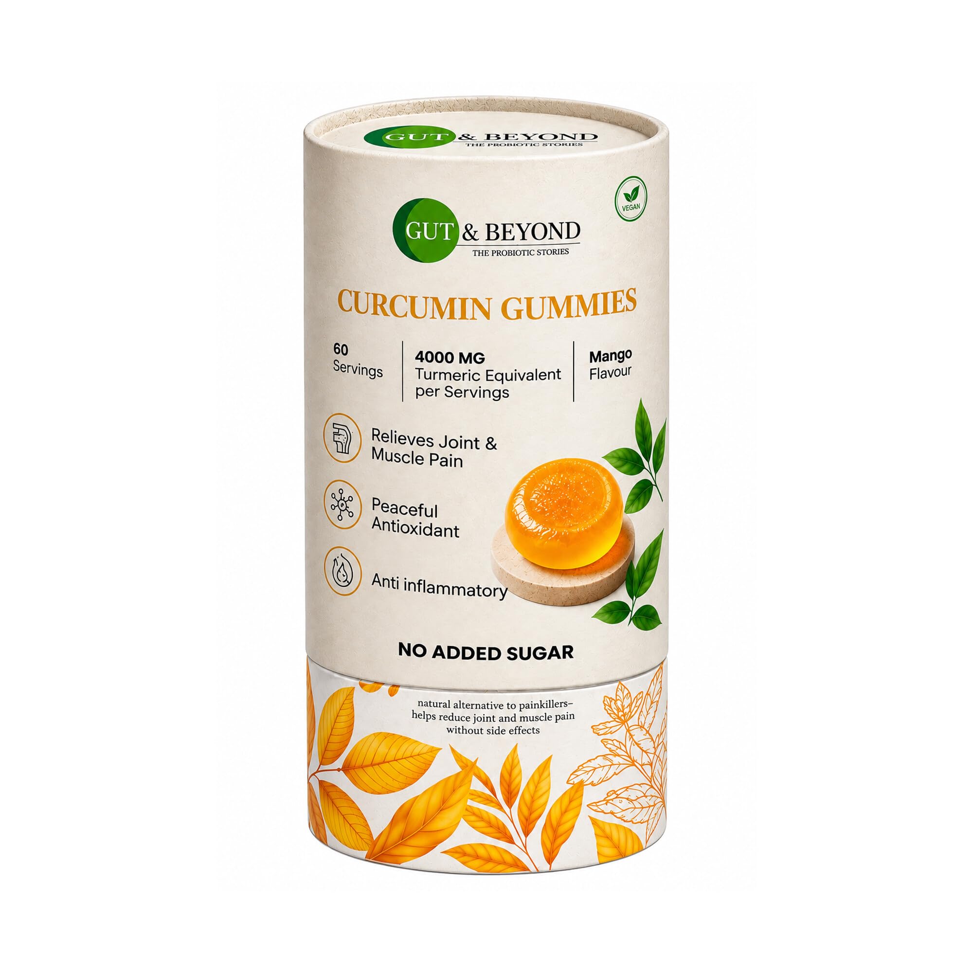 Gut and Beyond Turmeric Curcumin (1 Month - 60 Gummies) | 95% Curcuminoids for Maximum Bioavailability | Anti-Inflammatory Support | Joint, Liver, Skin and Brain Health | Mango Flavour — Amazon image 8