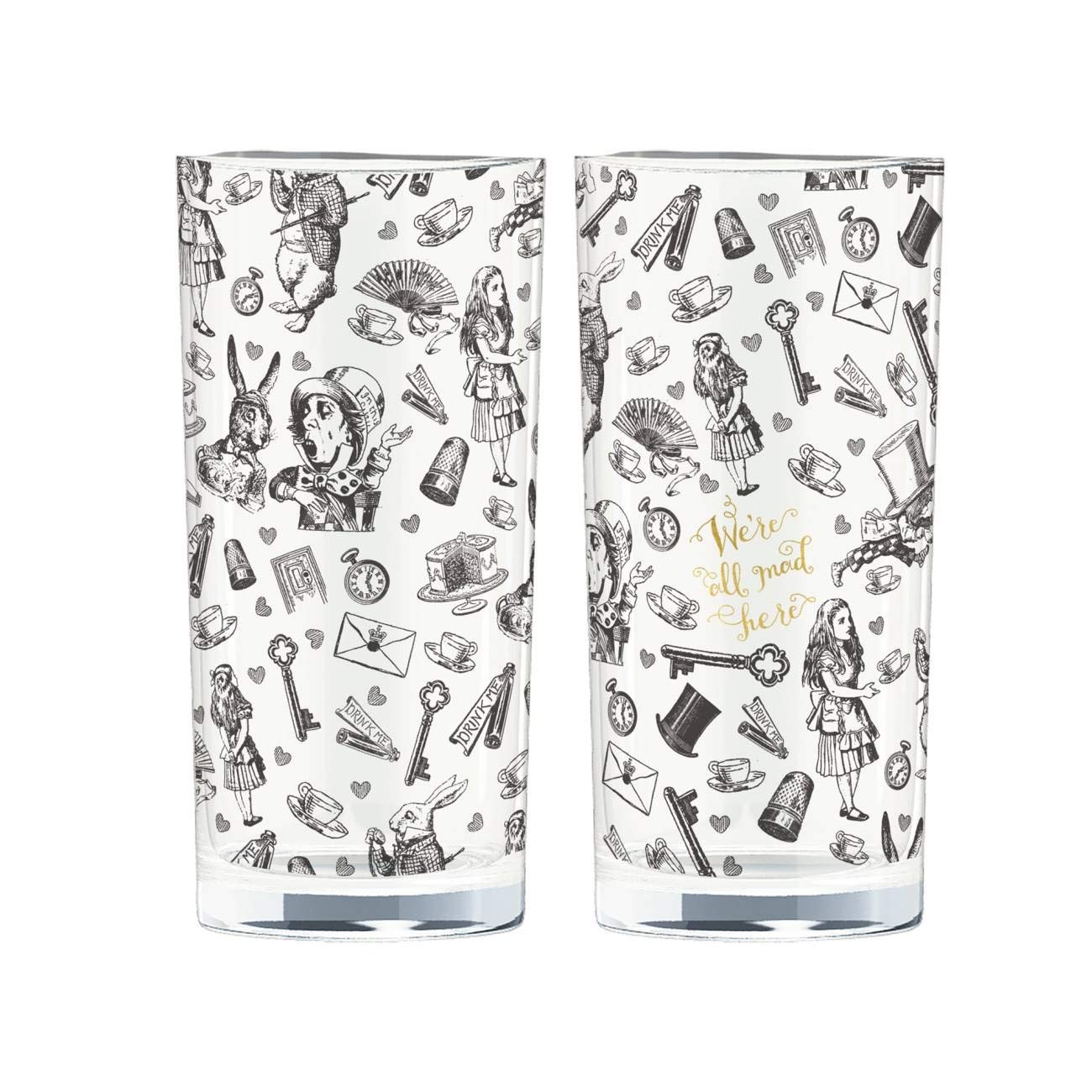 V&A Alice im Wunderland, glas, 330 ml, Set of 2