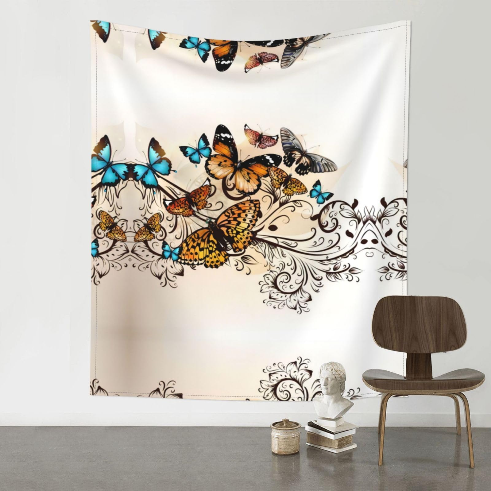 YYHWHJDE Butterflies Prints 60x51in Wall Tapestry – Boho Decor Throw Blanket for Bedroom, Dorm, Beach Cover, Picnic & More