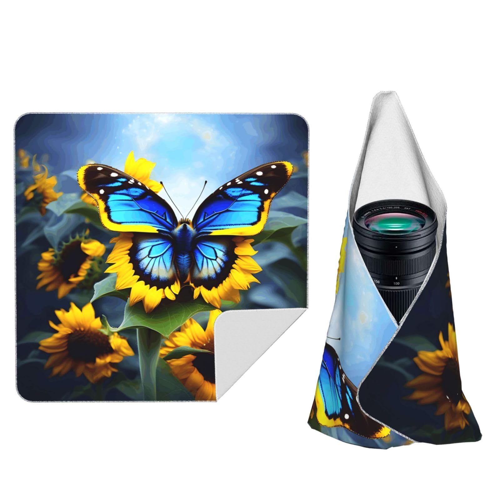 ZhaoYuGoods Sunflower Blue Butterfly Camera Wrap Cloth