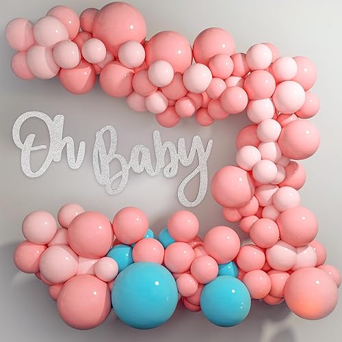 Miniatura 7 de Letrero de madera y plateado de OH Baby - Fondo de baby shower, accesorio para fotos, pancarta, decoración de revelación de género, anuncios, fiesta