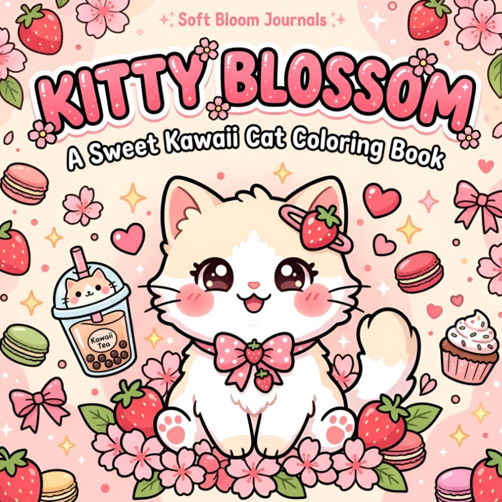 Kitty Blossom: A Sweet Kawaii Cat Coloring Book