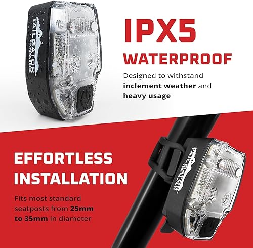 Miniatura 6 de TAILGATOR Brake-Sensing Bike Tail Light (Accelerometer)  300 Lumen Brake Burst Rear Light  USB Rechargeable (Micro-USB)  5 Modes  Wide-Angle