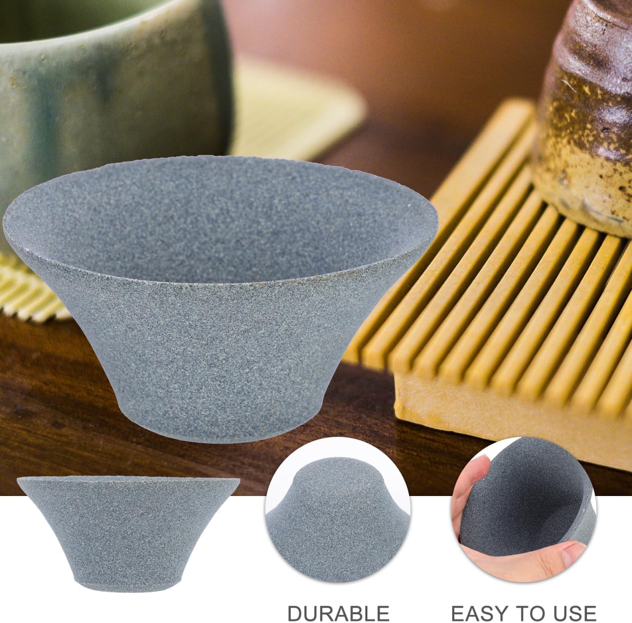 Healeved Ceramic Tea Filter Cup Reusable Tea Dripper Filter with Fine Mesh Strainer for Loose Leaf and Coffee Brewing 4.33X4.33X2.16In for Home and Restaurant Use