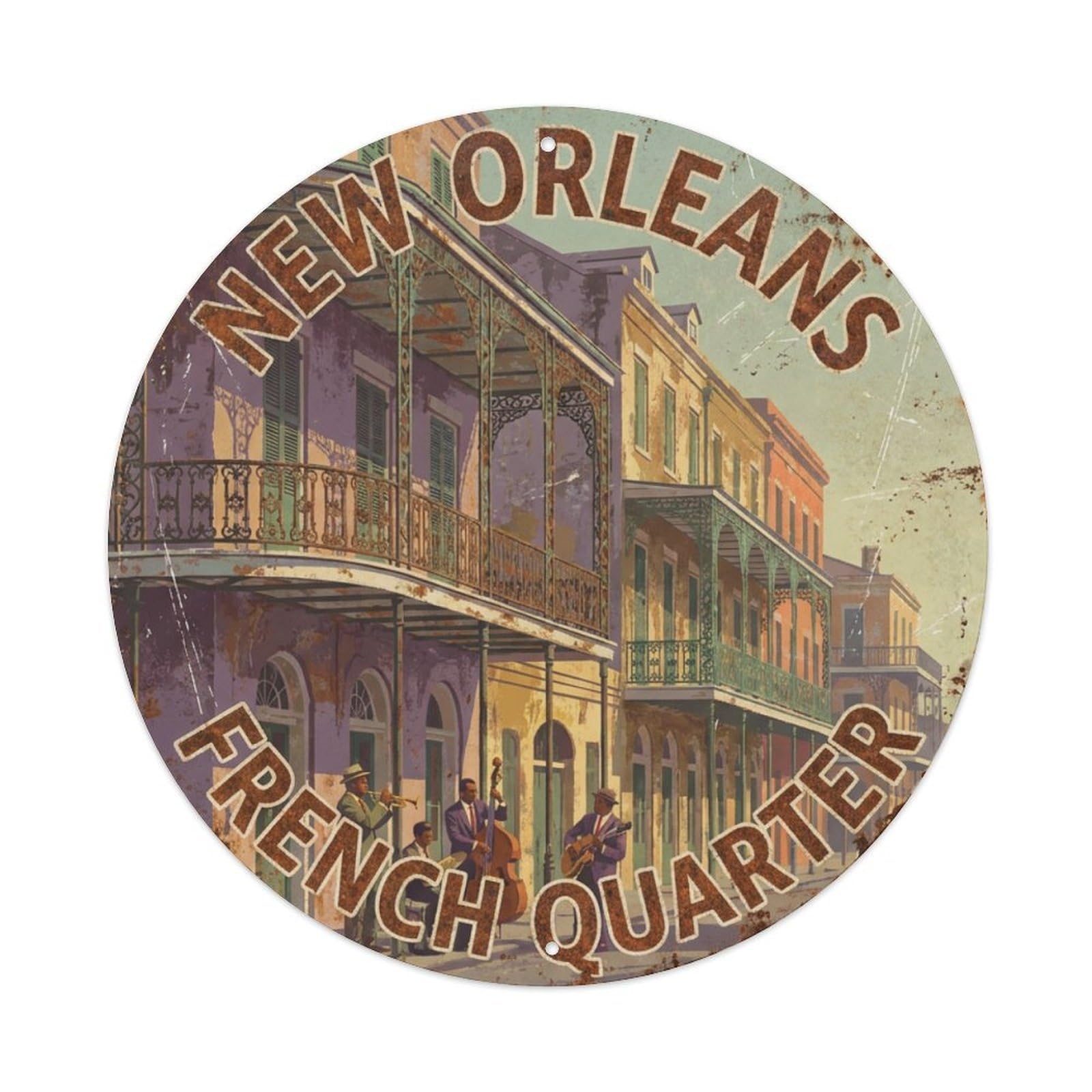 Galvaxio Style Retro Travel Usa New Orleans Metal Tin Sign