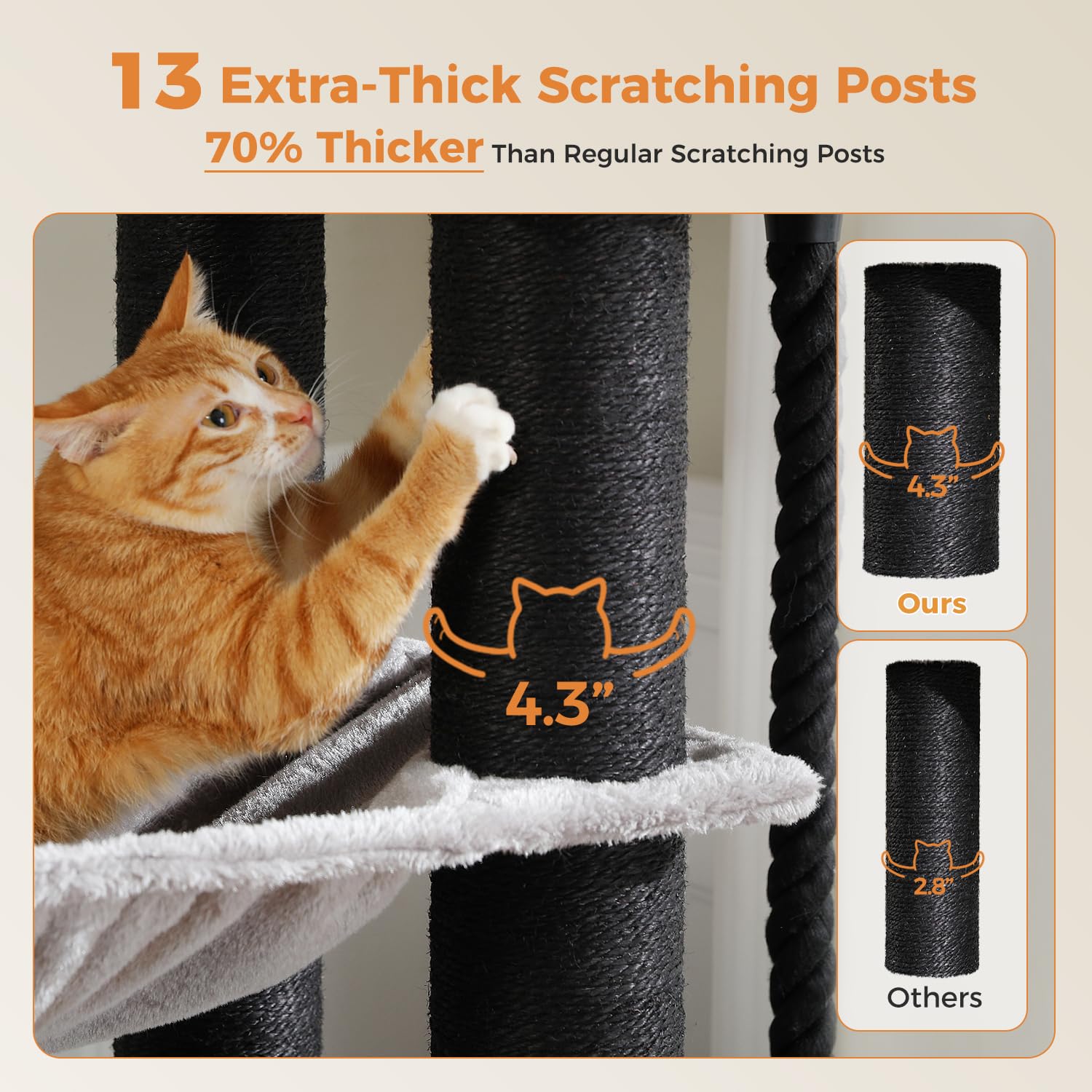 Amazon.com : MUTTROS Large Cat Tree with 13 Thick Study Scratching