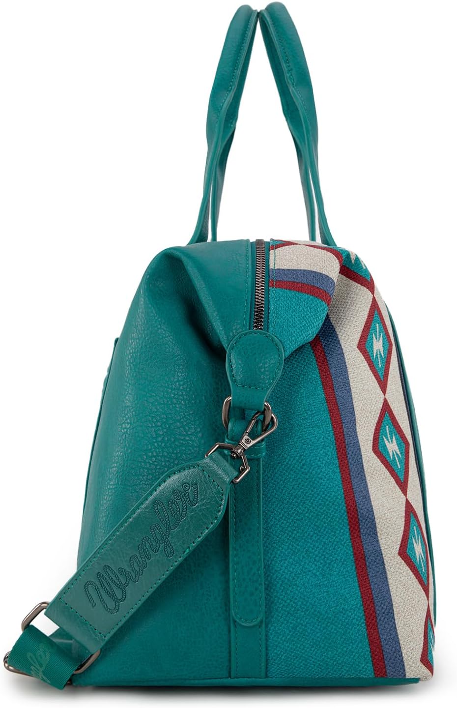 Wrangler Duffel Bag for Women Large Travel Weekender Bag Designer Aztec Carry On Bags, Turquoise
