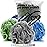 Loofah Sponge Bath Sponge for Women Men 4 Pack (Gray Blue Green Purple)