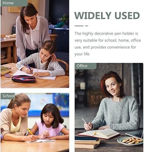 Miniatura 8 de Zerodeko Portalápices de cerámica soporte para flores mini bote de basura de escritorio soporte para brochas de maquillaje organizador de papelería