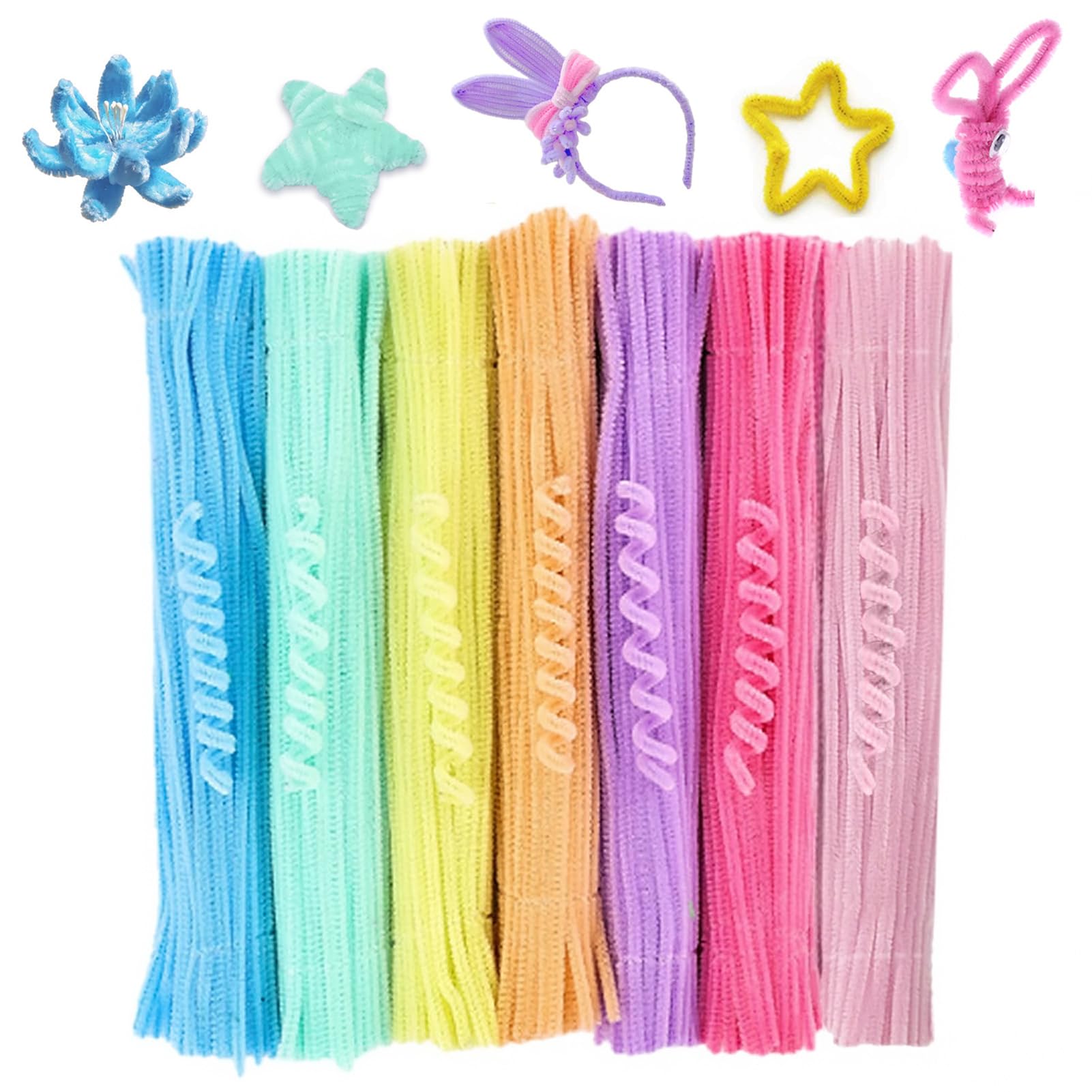 DMNQ 300 Pièces Fil Chenille Pipe Cleaners Chenille Loisir Creatif 7
