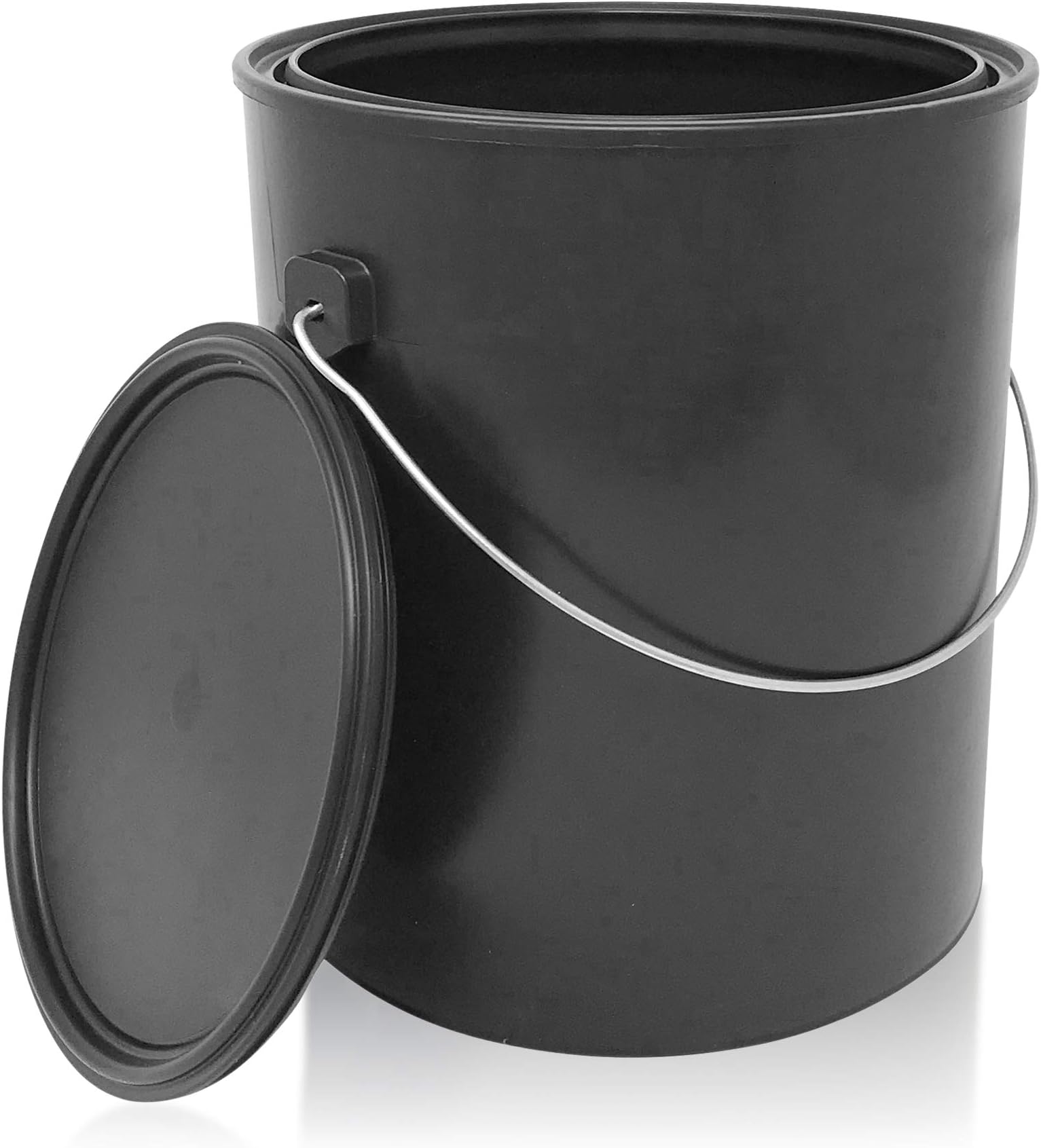 CSBD Empty Paint Can with Plastic Lid, Gallon and Quart Sizes, Unlined Multipurpose Storage for Arts and Crafts, DIY Projects, Painting, Garage Organization, Carry Handle, 1 Gallon Plastic (1 Pack)