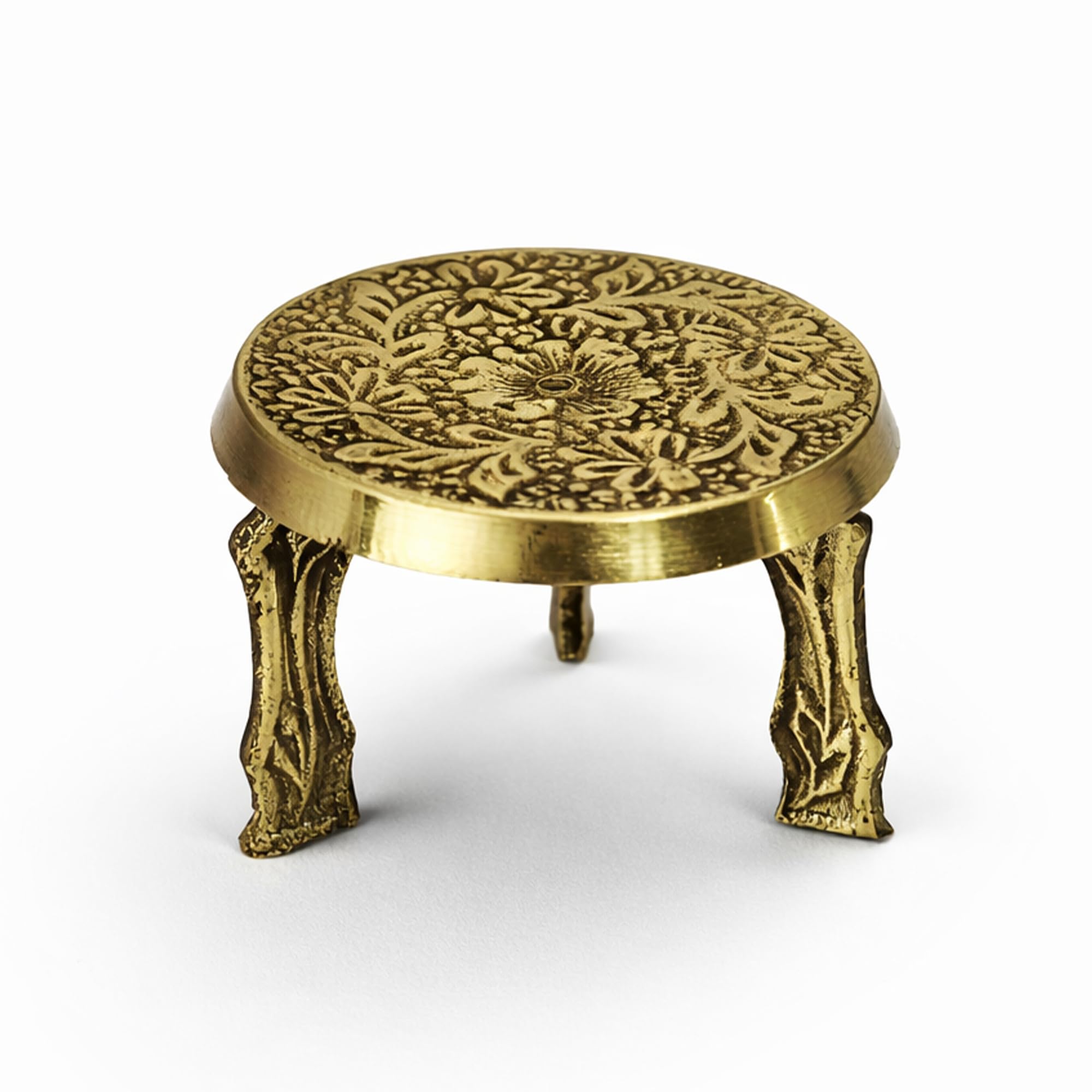 Putrika Traditional Brass Mukali | Stool | Peeta | Mukkali Trumpet | chowki Pooja for God Idols Mini Mukali (80, Grams) 1