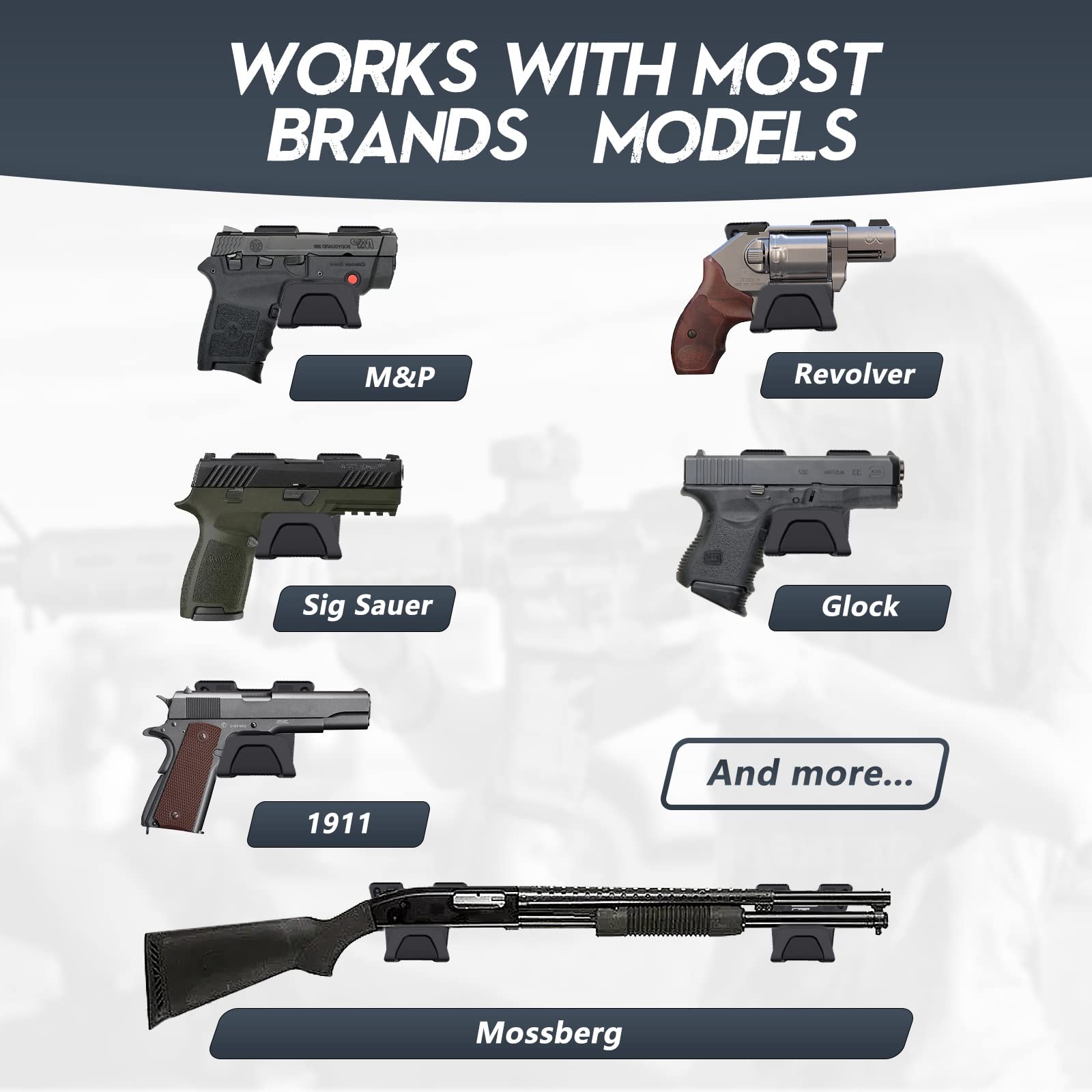 HUICOCY 2023 Newest Gun Magnets with Safety Trigger Guard Protection, Concealed Gun Magnet Mount Rated Max up to 15 LBS for Most Guns, Magnetic Gun Mount for Vehicle, Car, Truck, Wall, Safe, Desk