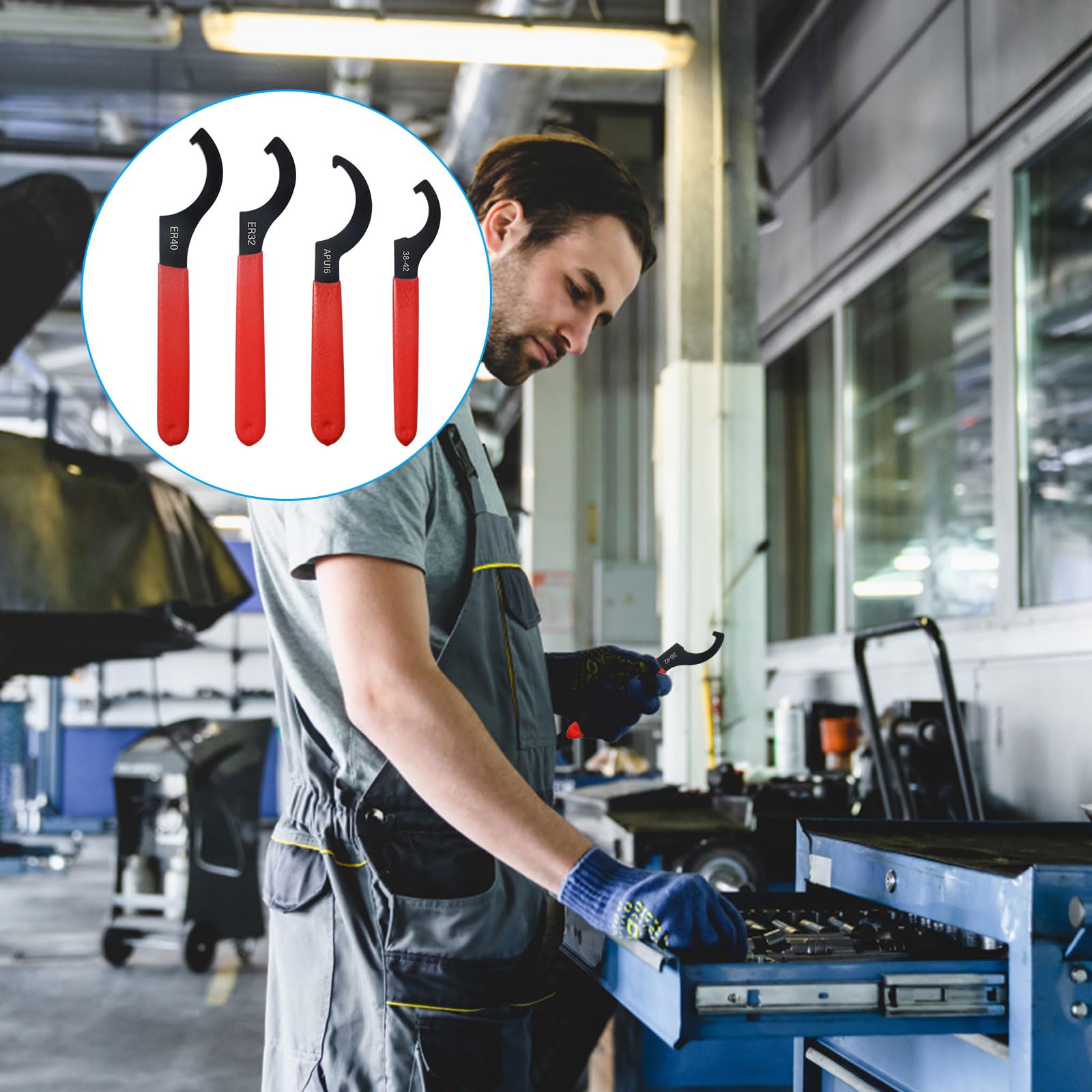 Chiavi Gancio Set Di 4 Chiavi A C Per Regolazione Ammortizzatori Gancio Filettato Con D 287713