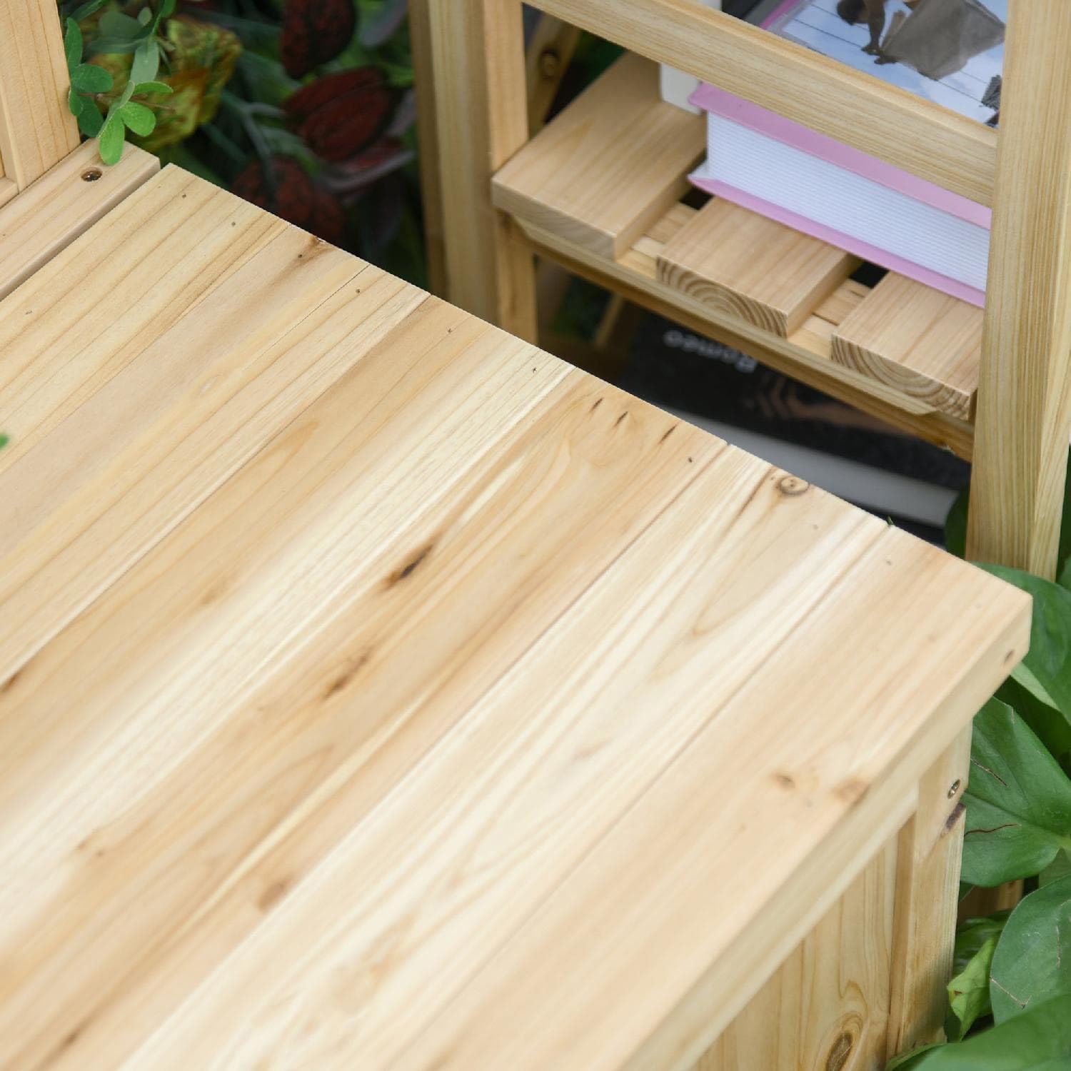 Panchina da esterno giardino, con Vano Contenitore, 115x45x75cm, in legno
