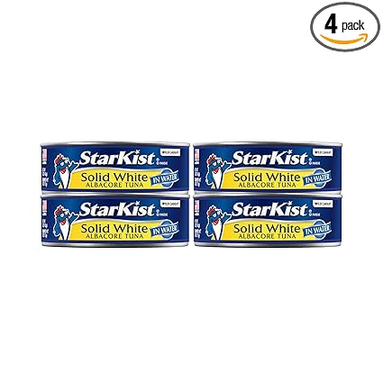 StarKist Solid White Albacore Tuna in Water, 5 oz Can, Pack of 4