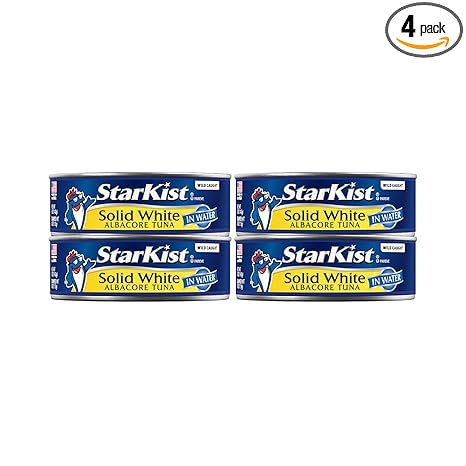 StarKist Solid White Albacore Tuna in Water, 5 oz Can, Pack of 4