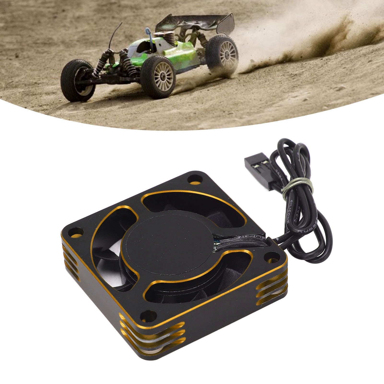 RC Motor Heat Dissipation Fan, Universal 40x40mm 15000RPM RC ESC Heatsink Fan with Aluminum Alloy (Gold)