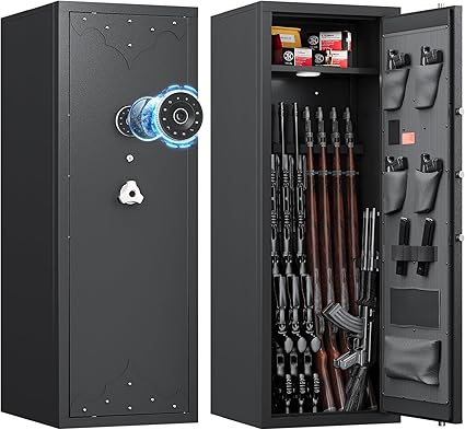 KAER 12-15 Gun Safe, Large Gun Cabinet for Home Rifle and Shotguns, Rifle Safe for Home, Quick Access Gun Safe with Digital Keypad, Rifle Safe, Gun Safes with Adjustable Shelves and Pistol Pockets