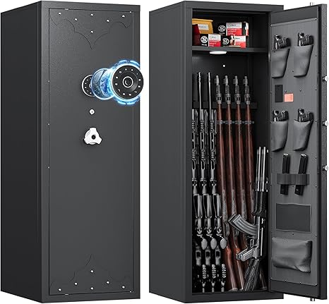 KAER 12-15 Gun Safe, Large Gun Cabinet for Home Rifle and Shotguns, Rifle Safe for Home, Quick Access Gun Safe with Digital Keypad, Rifle Safe, Gun Safes with Adjustable Shelves and Pistol Pockets