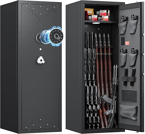 KAER 12-15 Gun Safe, Large Gun Cabinet for Home Rifle and Shotguns, Rifle Safe for Home, Quick Access Gun Safe with Digital Keypad, Rifle Safe, Gun Safes with Adjustable Shelves and Pistol Pockets