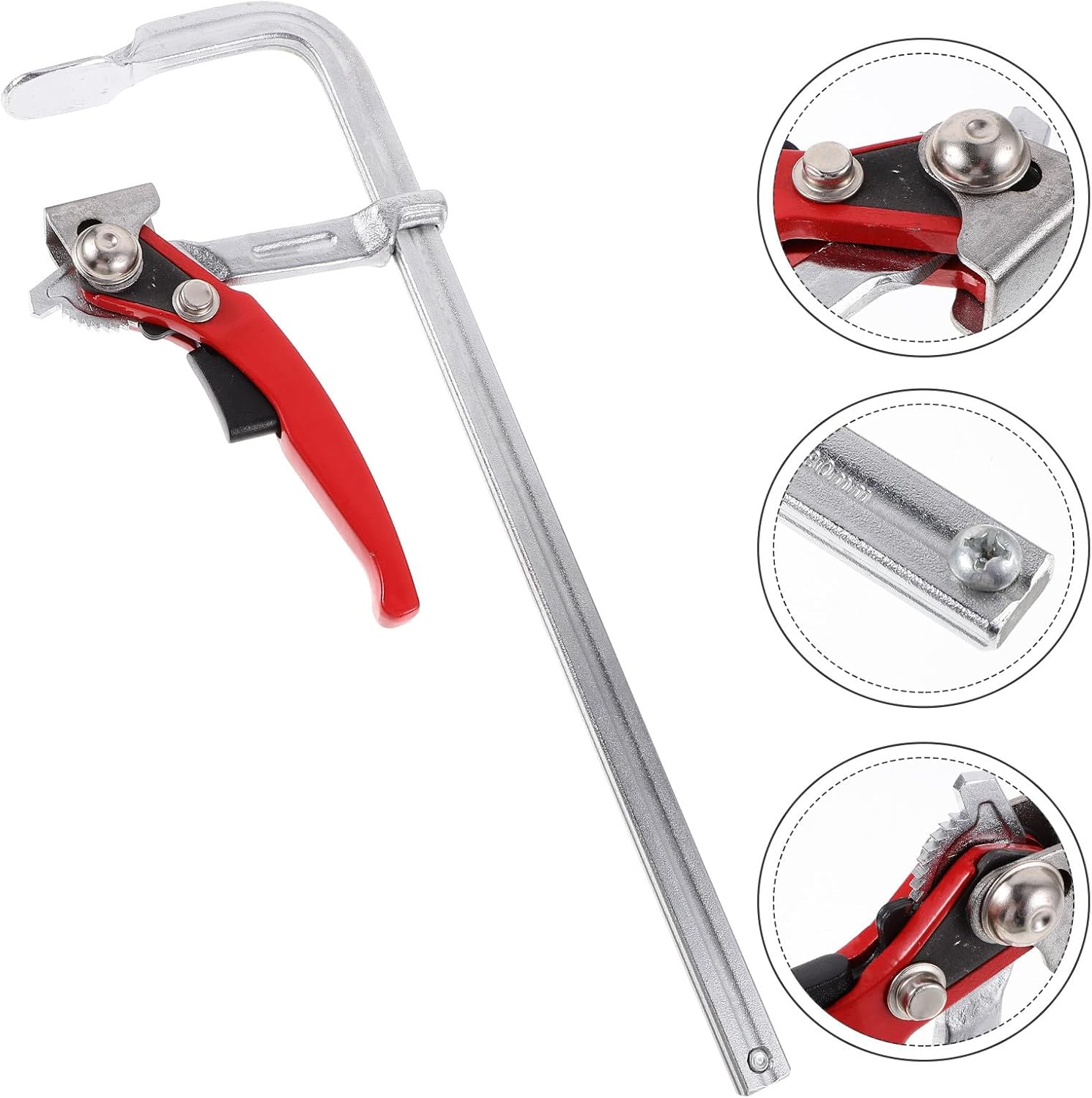 Generic Heavy-duty Woodworking F Clamp Ratchet Fixed Clip 300x80mm Industrial Track Clamp Woodworking Auxiliary Tool for Secure Rail Fixing Random Color