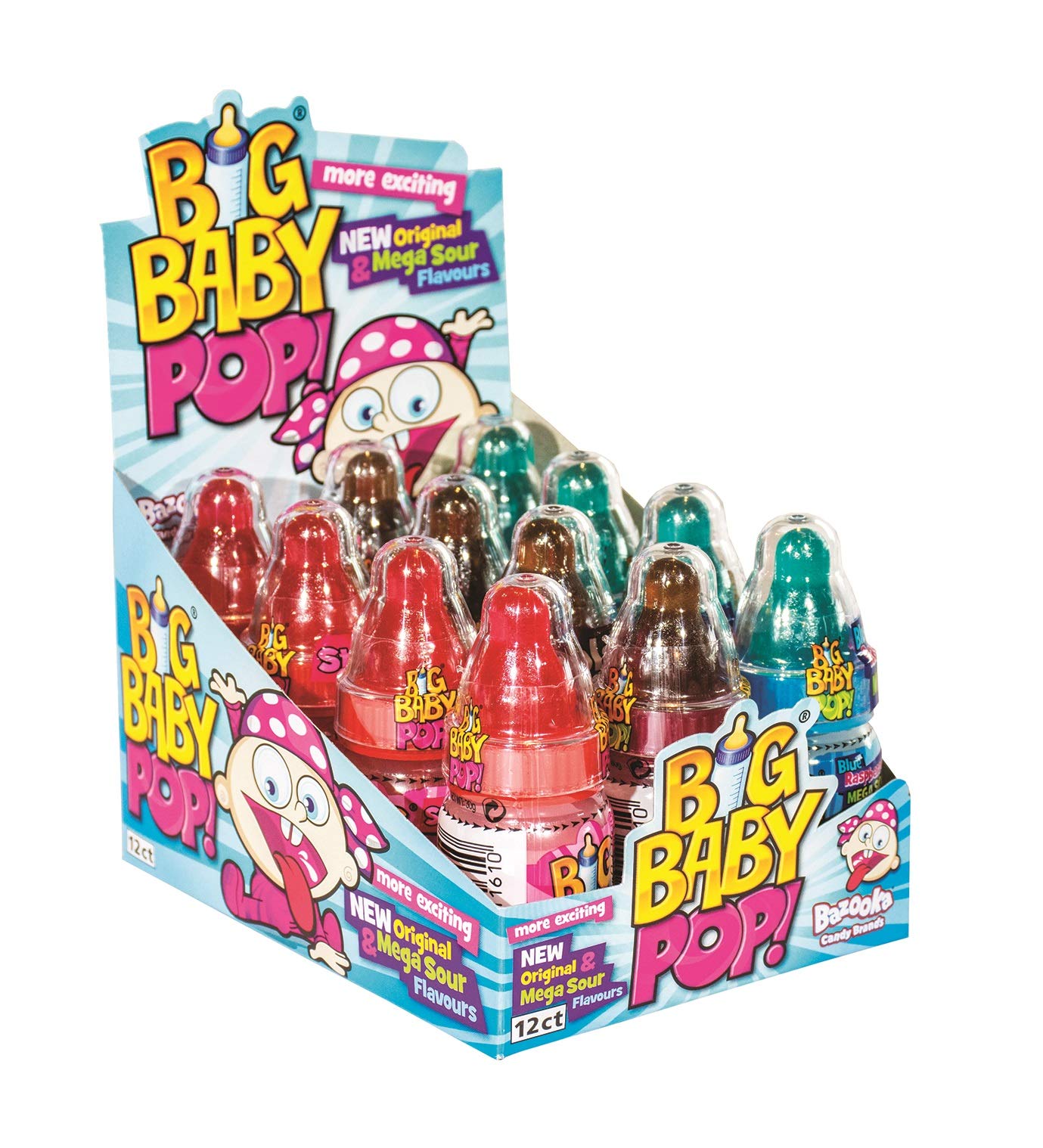 Topps Boîte Présentoir De 12 Big Baby Pop Mega Sour 384 G