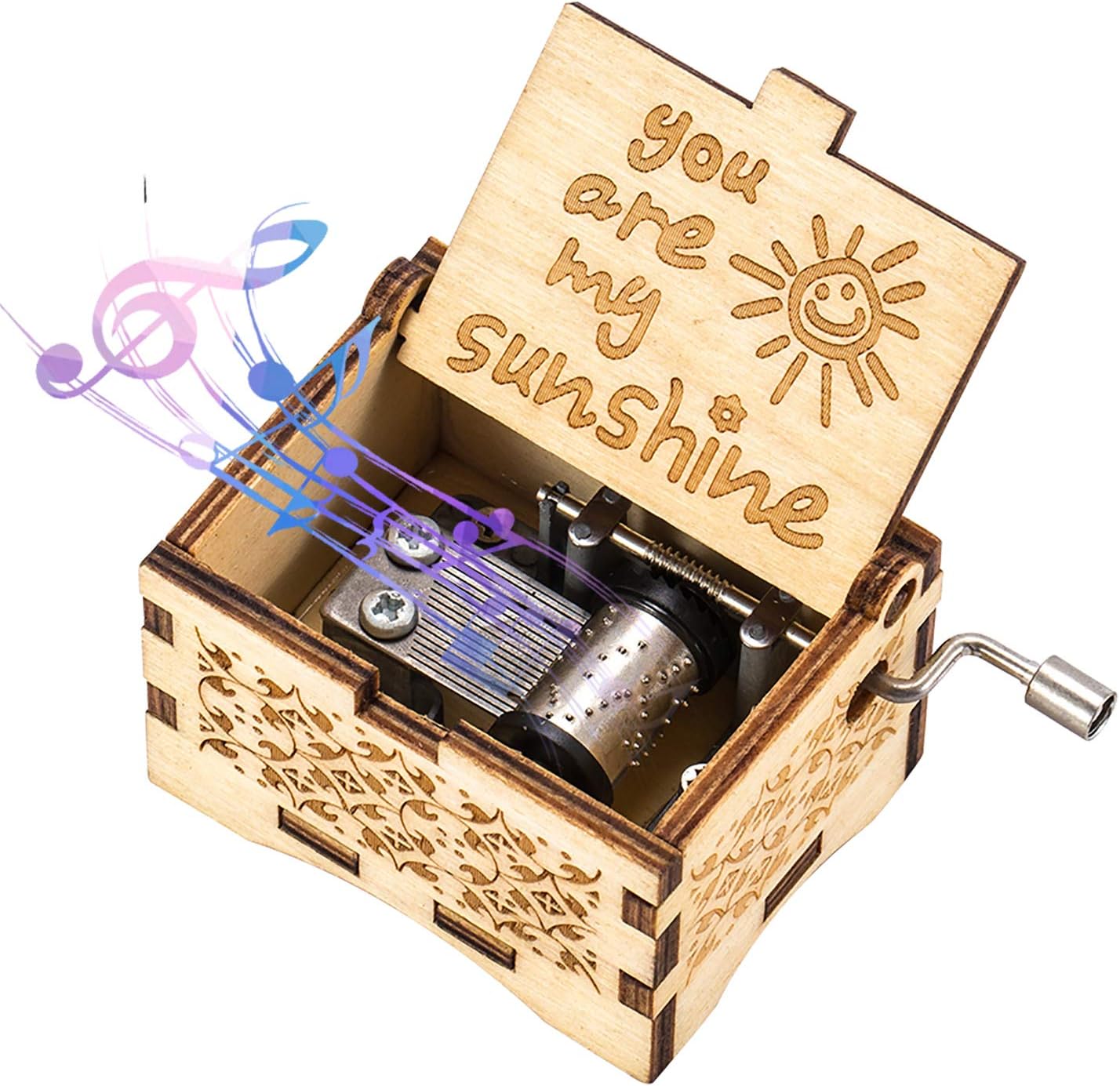 ASZKJ Wooden Music Box - You are My Sunshine Music Box, The Best Gift Husband to Wife, to Children, Friends