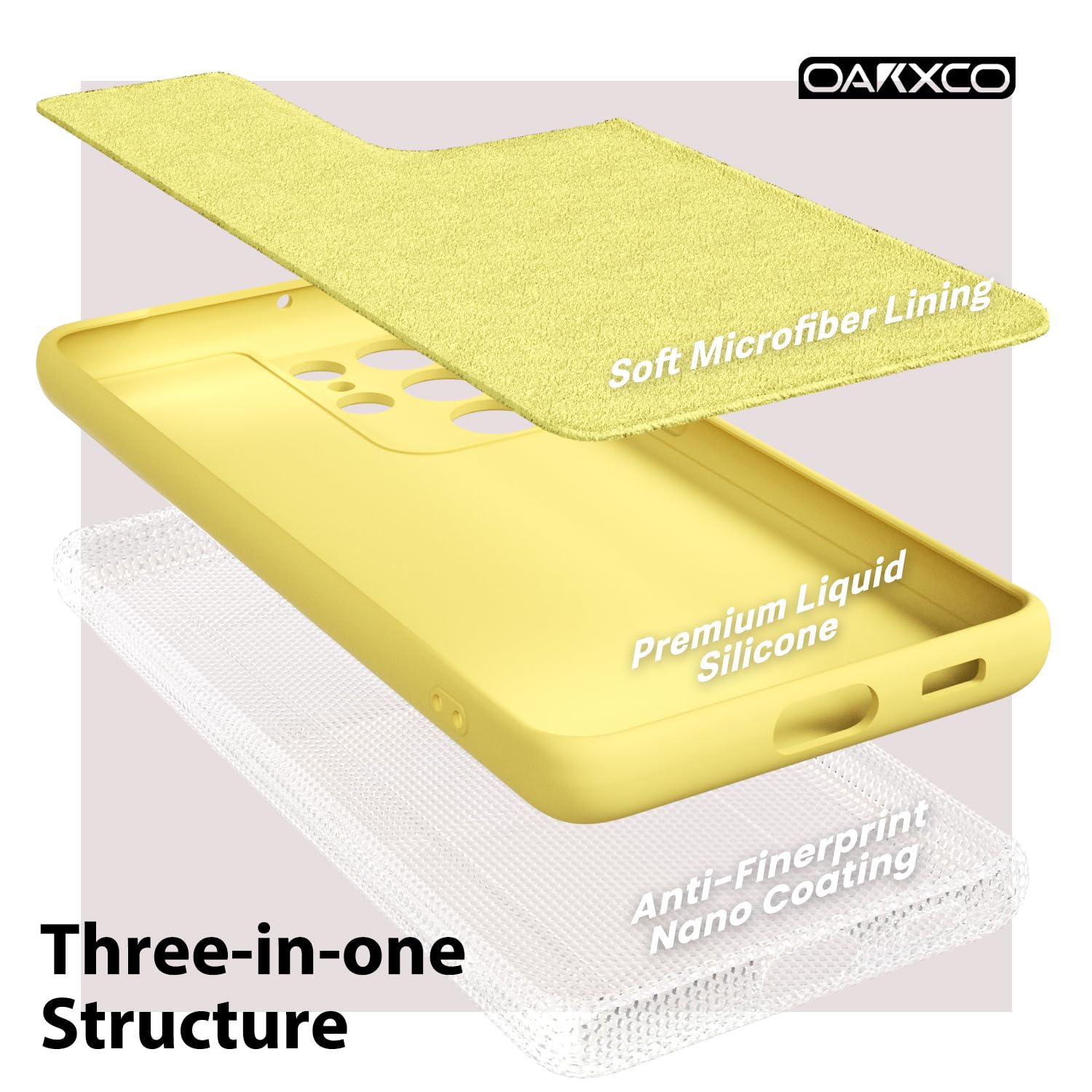 oakxco for Samsung Galaxy S24 Ultra Phone Case Liquid Silicone, Thin Slim Soft Rubber Gel TPU Plain Simple Cover for Women Girl Cute, Matte Solid Color, Brown Khaki Nude — view 537
