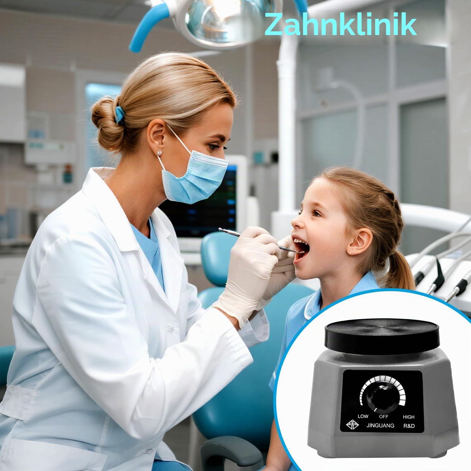 CGBE 100W Gipsrüttler Dental Rund für Mischen von Gips, Gussmodell | Rüttelplatte Gips mit Rutschfeste Werkbank, Effiziente Wärmeableitende Basis, Einstellbare Geschwindigkeit, für Zahnkliniken