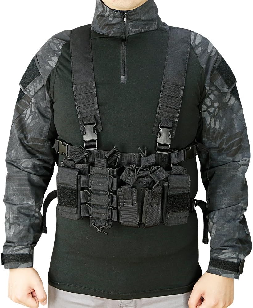 Tactical Sling Vest Chest Rig Combat Recon Gear Vest With Magazine Pouch For Airsoft Hunting Games