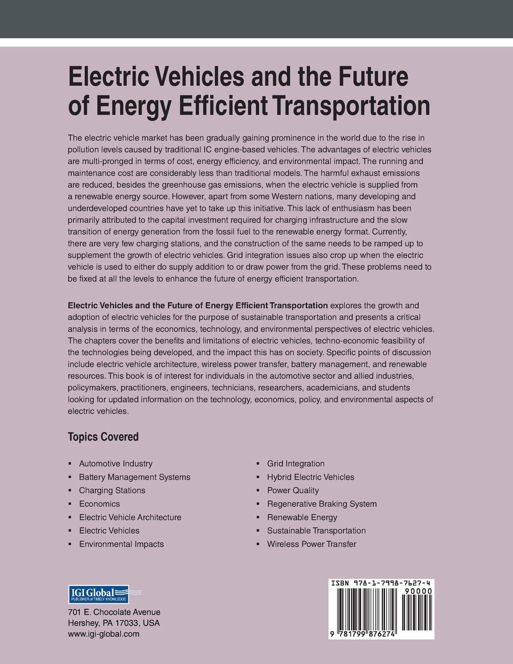 Electric Vehicles and the Future of Energy Efficient Transportation
