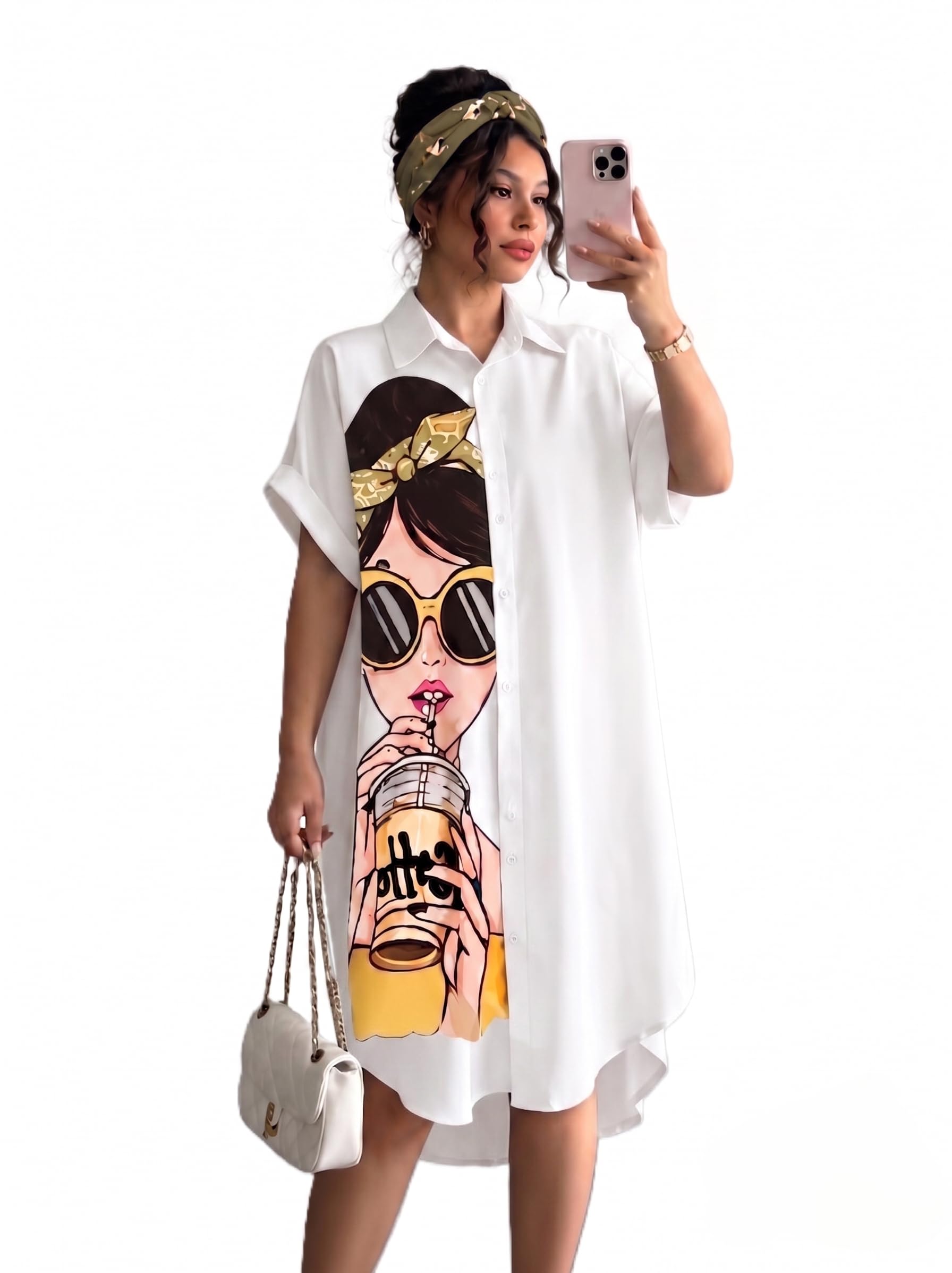 zurity Women's Graphic Print T-Shirt Dress | Stylish Oversized Longline T-Shirt for Women & Girls | Casual Printed Long Top | Trendy Beach & Resort Wear Western One Piece Dress (25 D-1 BLACK-2XL)-picture-25