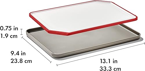 Miniatura 2 de OXO Tabla de cortar y bandeja de cocina al aire libre, color blanco