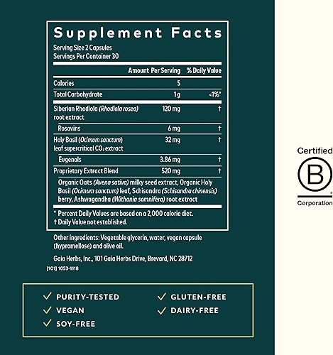 Miniatura 3 de Gaia Herbs fitocápsulas líquidas para la salud adrenal., hbf-jjj-omgh-mh7427, 60, 1, 1