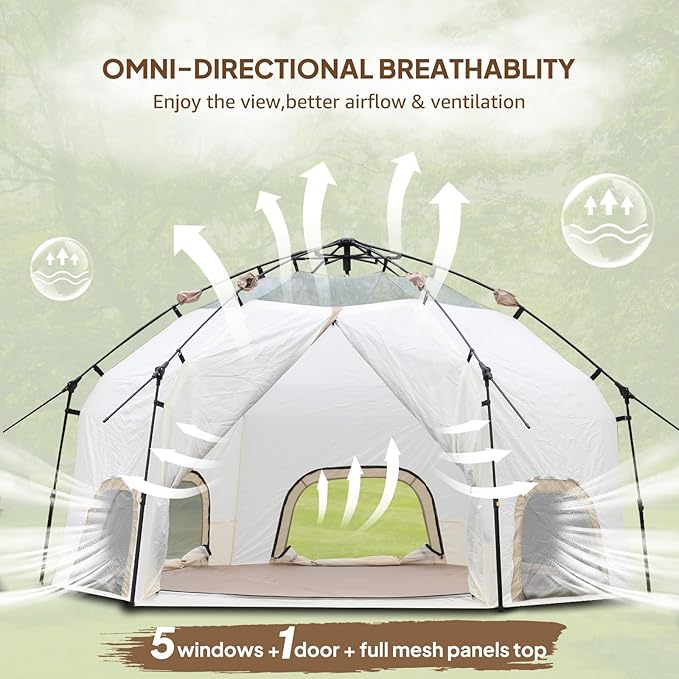 Carpa pop-up para camping 3 personas con toldo y malla miniatura 4
