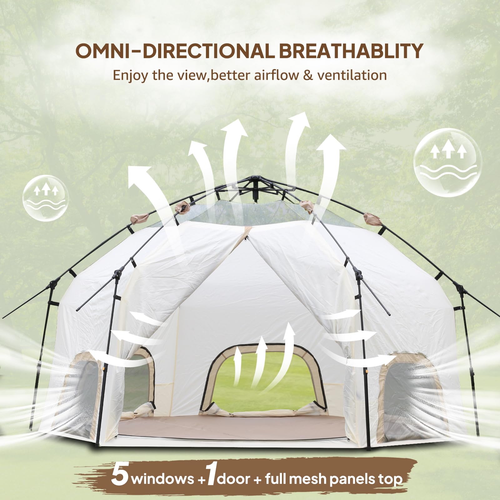 Tenda Parasole Spiaggia Portatile Con Protezione UV 50+ - Per Famiglie, Campeggio E Picnic - Foto 3