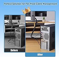Vista 5 de Protectores de cable de 3/8 de pulgada para mascotas anti-mordida, protector de cable de 10 pies para mascotas, funda flexible de gestión de cables