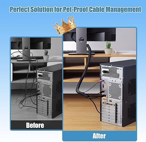 Miniatura 5 de Protectores de cable de 3/8 de pulgada para mascotas anti-mordida, protector de cable de 10 pies para mascotas, funda flexible de gestión de cables