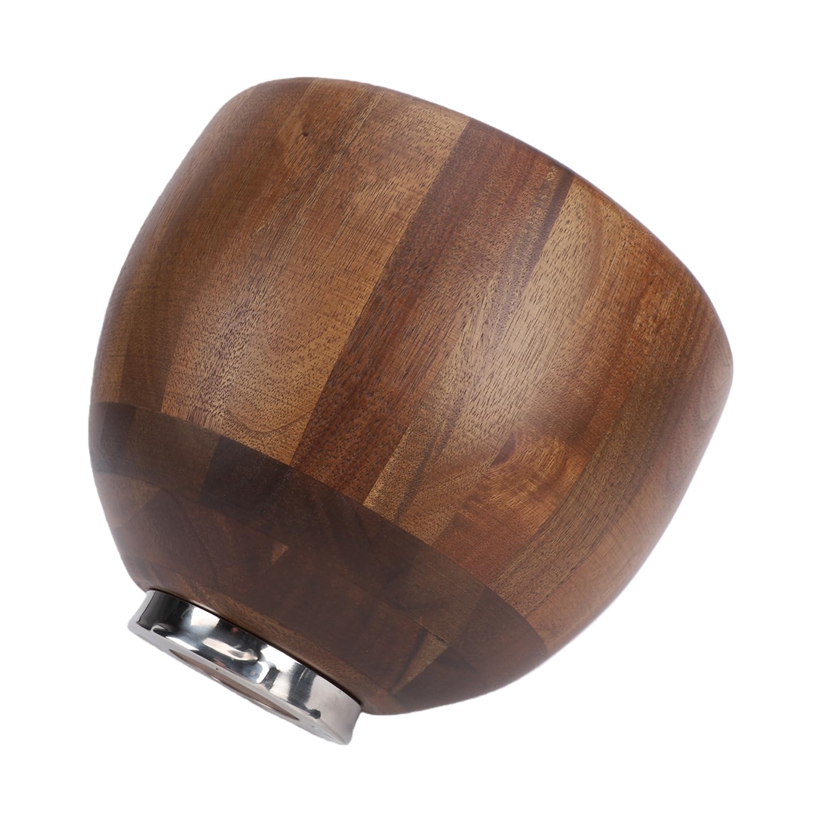 Haofy Ensaladera de Madera Maciza Hecha a Mano con Base de Acero Inoxidable, para Cocina, Masa, Ensalada, Preparación de Frutas