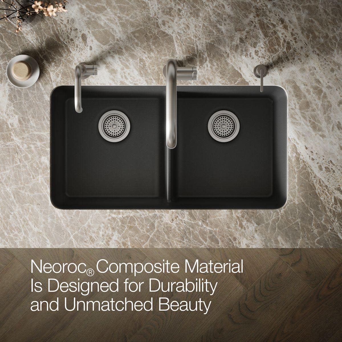 Kohler K-8199-CM3 Cairn Under-Mount Double-Equal Kitchen Sink with
