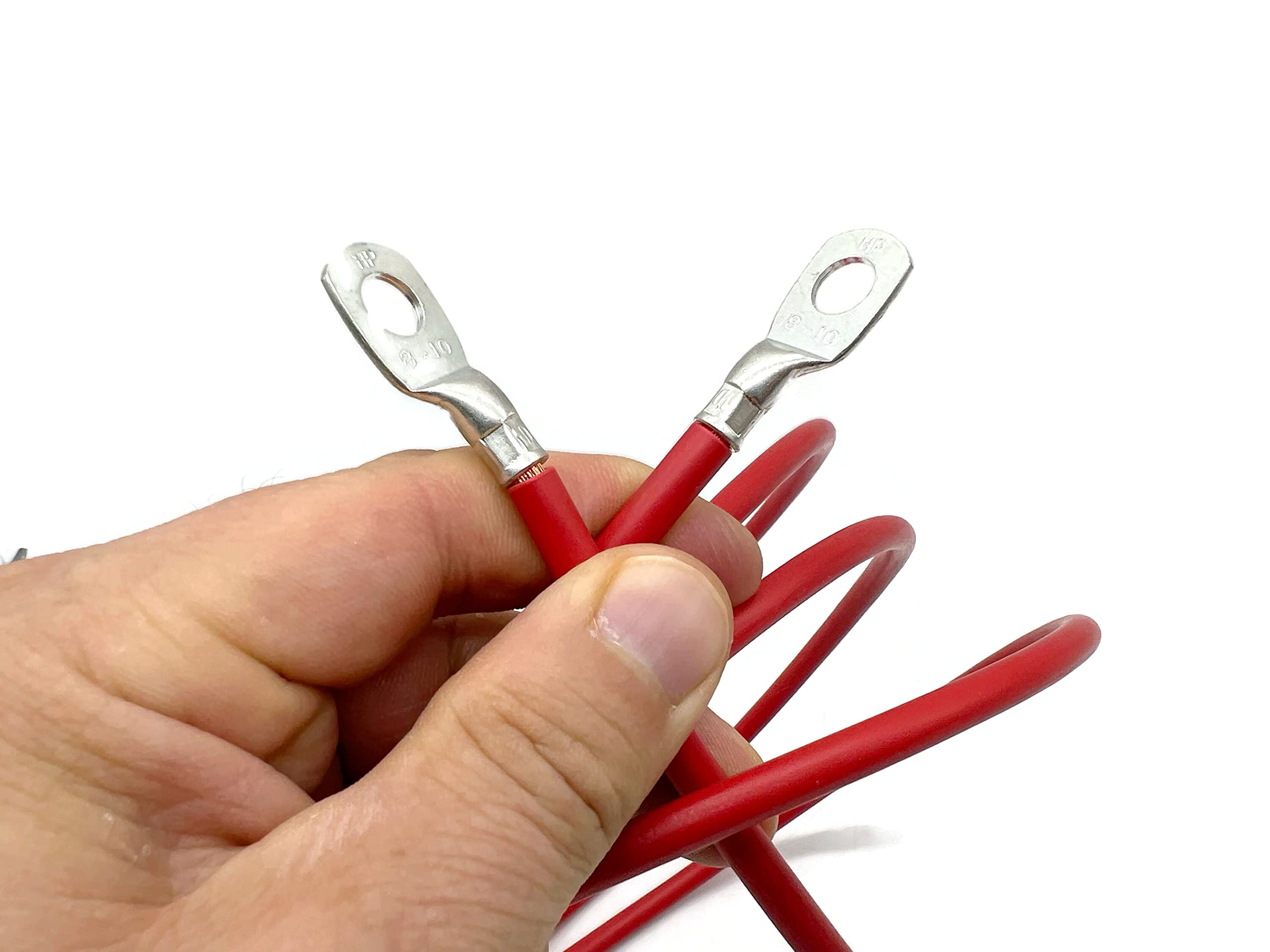 Câble Batterie Cuivre 50 Mm² 200 Cm – Rouge – Cosses Œillets M10 – Haute Qualité Made In Germany – Idéal Voiture, Bateau, Moto, Solaire