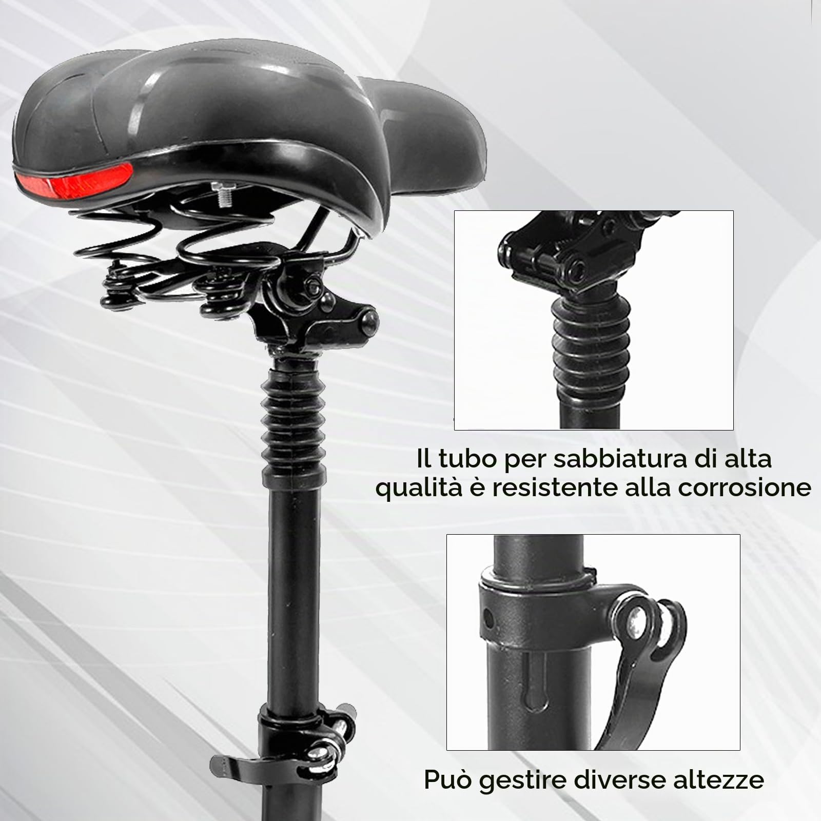Sedile Per Monopattino Elettrico, Cuscino Ammortizzante Per Monopattino Elettrico ZT3Pro Sedile Per Monopattino Regolabile in Altezza da 45 a 65 cm Monopattino Per Adulti Per Ciclismo a Lunga Distanza