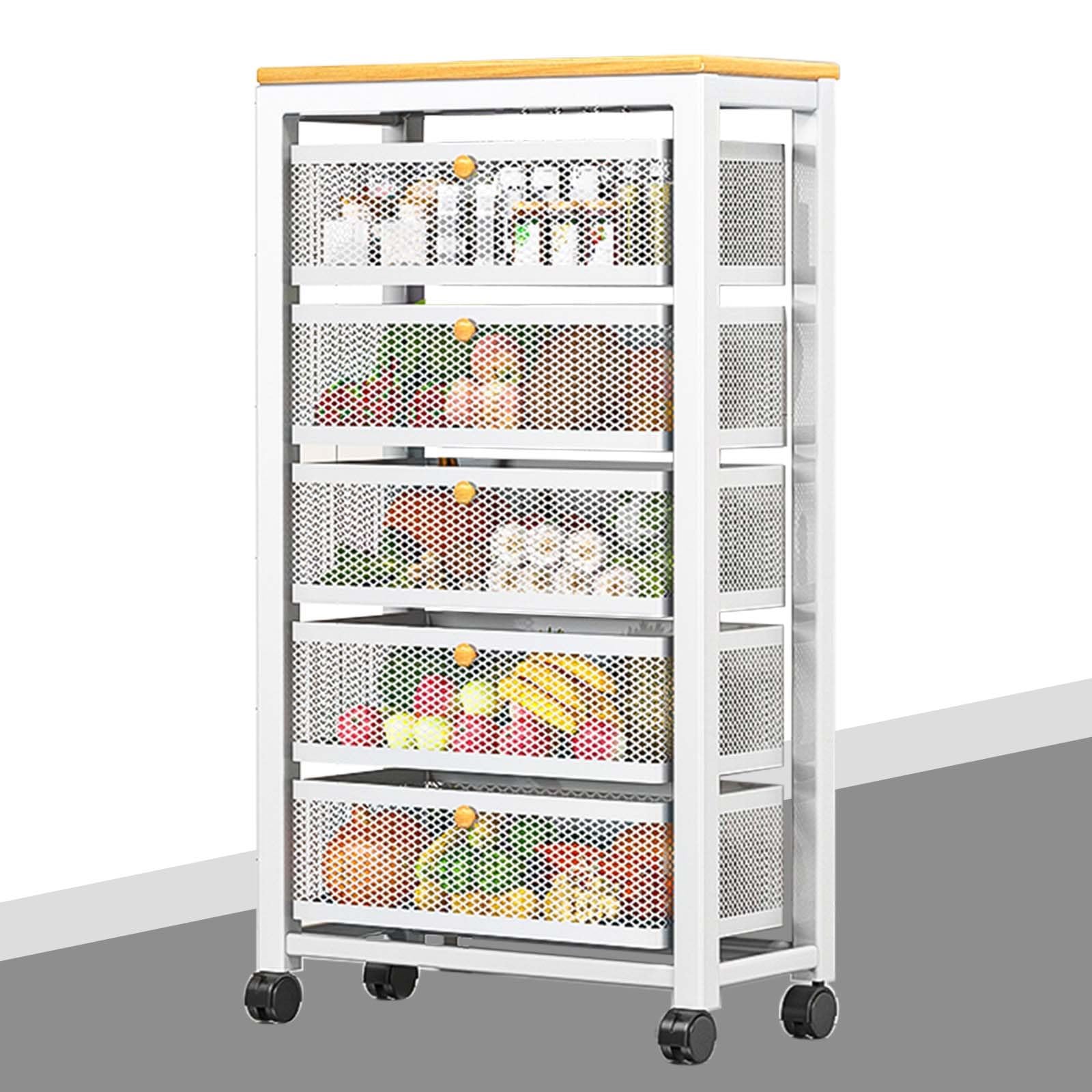 JYBNBBE Rolling Utility Cart Small Sideboard Storage Trolley Tall Storage Cabinet Larder Cupboard Bar Cabinet for Kitchen Bathroom Laundry & Office nization